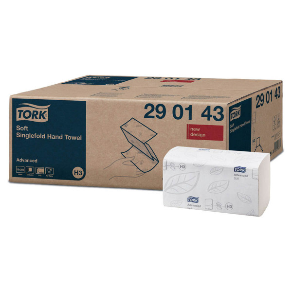 7322540880731 - Tork® Papierhandtücher Advanced® H3 290143 2-lagig geprägt Zickzack-Faltung 15 Pack á 250 Blatt (3750 Tücher) FSC®-Papier weiß