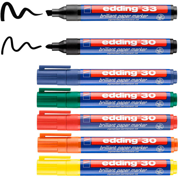 4057305038968 - Flipchart-Marker Flipchart 4-3033-7 Pack gelborangerotgrünblau2x schwarz 15-3mm Rundspitze Keilspitze 4057305038968 E 7 Stück
