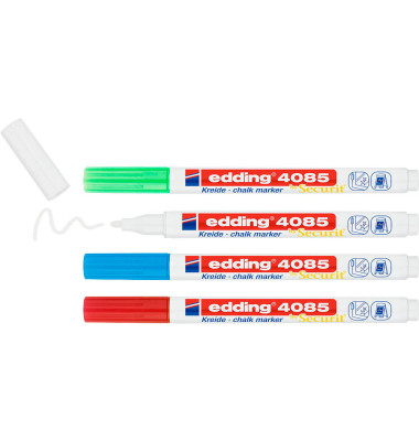Windowmarker Kreidemarker, 4085-4-1BAS, Etui, 4-farbig sortiert, 1-2mm, Rundspitze