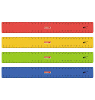 Lineal 30,0 cm, rot, gelb, grün oder blau