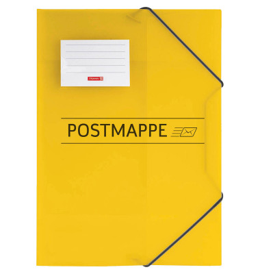 Postmappe 104705410, A4 gelb Polypropylen (PP), mit 3 Einschlagklappen