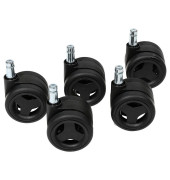 Bürostuhl-Ersatzrollen 6991-4, Stiftlänge 22mm, StiftØ 11mm, für Hartboden, schwarz
