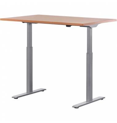 E-Table höhenverstellbarer Schreibtisch buche rechteckig