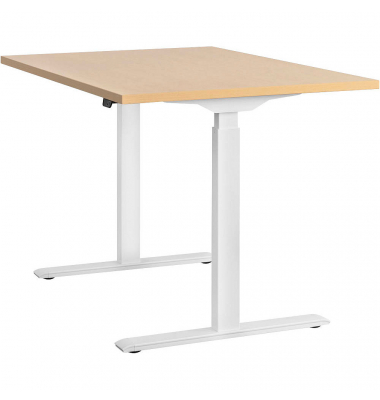 E-Table höhenverstellbarer Schreibtisch ahorn rechteckig