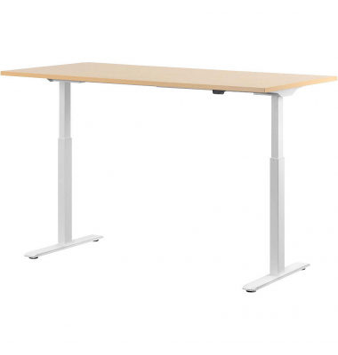 E-Table höhenverstellbarer Schreibtisch ahorn rechteckig
