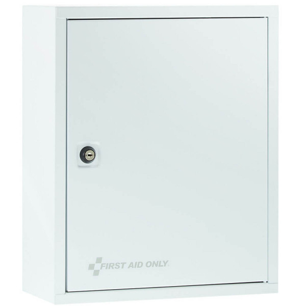 4027521523302 - Erste-Hilfe-Schrank First Aid Only ohne Inhalt 2 Fächer abschließbar Wandmontage B 300 x T 370 x H 140 mm Metall weiß