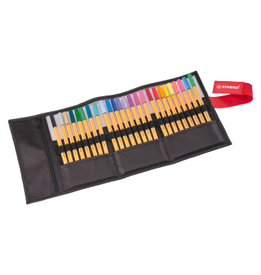 Fineliner-Set point 88, 8825-071-20, orange, wei&szlig;e Streifen (Schreibfarbe: 25-farbig sortiert), 0,4mm