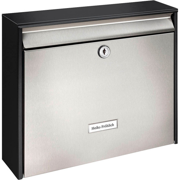 4003482614808 - Oxford 6877 B+S Burg-Wächter Briefkasten Edelstahl Stahl Schwarz Edelstahl 4003482614808 - Oxford 6877 B+S Burg-Wächter Briefkasten Edelstahl Stahl Schwarz Edelstahl
