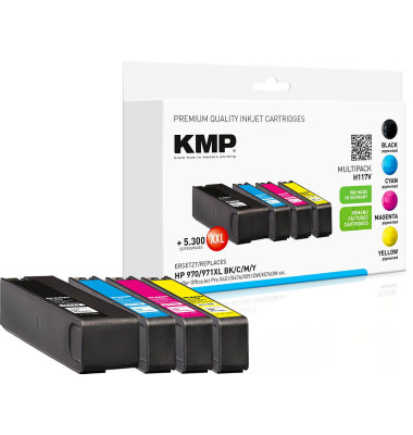 4 H117V schwarz, cyan, magenta, gelb Tintenpatronen ersetzen HP 970XL + 971XL (CN625AE/CN626AE/CN627AE/CN628AE)