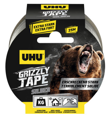 Grizzly Tape Gewebeband silber 49,0 mm x 25,0 m 1 St.