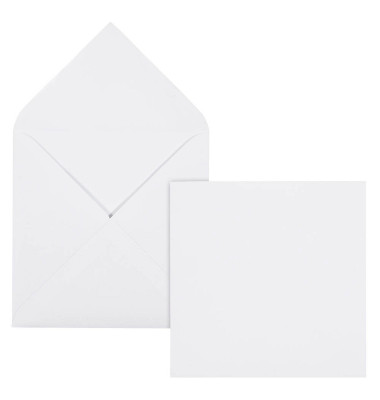 Briefumschläge quadratisch ohne Fenster weiß 500 St.