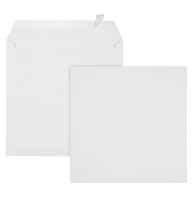 Briefumschläge quadratisch ohne Fenster weiß 500 St.