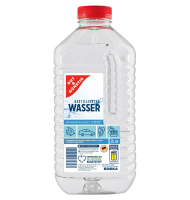 Destilliertes Wasser als 2 Liter oder 5 Liter Flasche, 1,70 €
