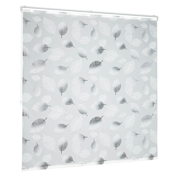 4052025904036 - Duschrollo 160 x 240 cm Blatt Muster Seilzug flexible Montage Duschvorhang für Badewanne schwarz-weiß - Relaxdays 4052025904036 - Duschrollo 160 x 240 cm Blatt Muster Seilzug flexible Montage Duschvorhang für Badewanne schwarz-weiß - Relaxdays