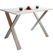 Esstisch Xona 916770, 76cm (H), 80x50cm (BxT), rechteckig, weiß / silber