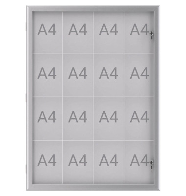 Schaukasten EXCITE 6654408, 16xA4, alu, magnetisch