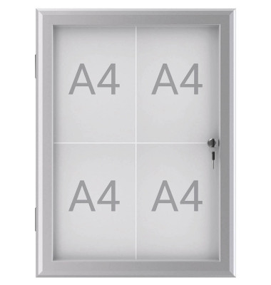 Schaukasten EXCITE 6653408, 4xA4, alufarben, magnetisch