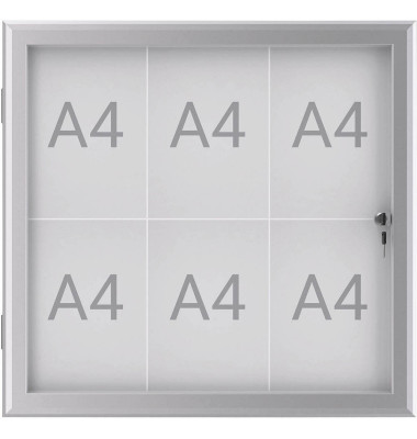 Schaukasten EXCITE 6653608, 6xA4, alufarben, magnetisch