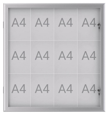 Schaukasten EXCITE 6654208, 12xA4, alufarben, magnetisch