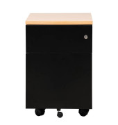 Rollcontainer 100566, schwarz, 2 Schubladen, Stahl, abschlie&szlig;bar