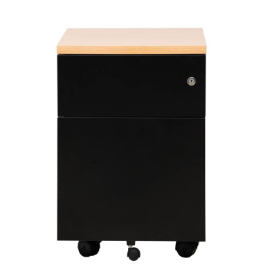 Rollcontainer 100566, schwarz, 2 Schubladen, Stahl, abschlie&szlig;bar