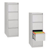 H&auml;ngeregistraturschrank 100293, lichtgrau, 4 Schubladen, 1-bahnig