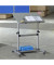Sitz-Steh-Schreibtisch, manuell höhenverstellbar, 73-110cm (H), 80x60cm (BxT), rechteckig, Alu / weißaluminium