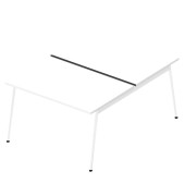Doppelschreibtisch ohne X3AE8120/2U9Z, 75cm (H), 120x164cm (BxT), rechteckig, weiß / weiß