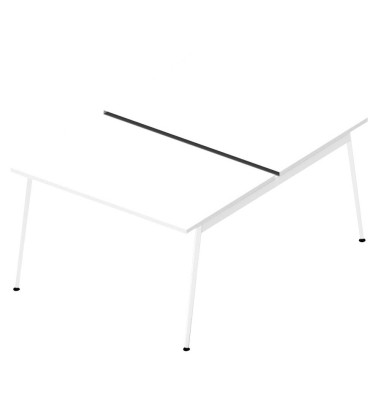 Doppelschreibtisch ohne X3AE8120/2U9Z, 75cm (H), 120x164cm (BxT), rechteckig, weiß / weiß