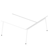 Doppelschreibtisch ohne X3AE8140/2U9Z, 75cm (H), 140x164cm (BxT), rechteckig, weiß / weiß