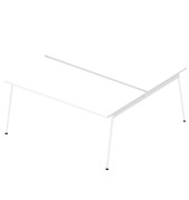 Doppelschreibtisch ohne X3AE8160/2U9Z, 75cm (H), 160x164cm (BxT), rechteckig, weiß / weiß