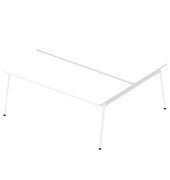 Doppelschreibtisch ohne X3AE8180/2U9Z, 75cm (H), 180x164cm (BxT), rechteckig, weiß / weiß
