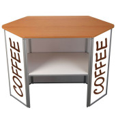 Messetheke weiß/buche