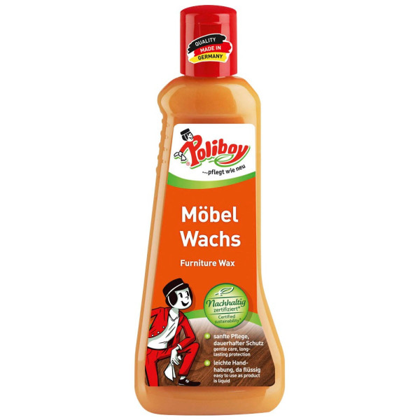 0000040161648 - POLIBOY Möbel Wachs Für unbehandelte gelaugte und bereits gewachste Hölzer und Möbelstücke 200 ml - Flasche 0000040161648 - POLIBOY Möbel Wachs Für unbehandelte gelaugte und bereits gewachste Hölzer und Möbelstücke 200 ml - Flasche