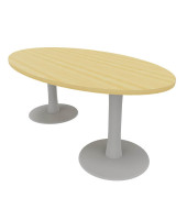 Konferenztisch Idea+ IDTR200FA A, 74cm (H), 200x110cm (BxT), oval, buche / silber