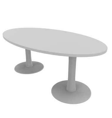 Konferenztisch Idea+ IDTR200 GR A, 74cm (H), 200x110cm (BxT), oval, lichtgrau / silber