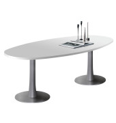 Konferenztisch Idea+ IDTR240 GR A, 74cm (H), 240x110cm (BxT), oval, lichtgrau / silber