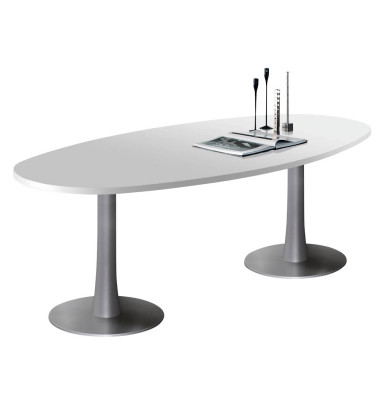 Konferenztisch Idea+ IDTR240 GR A, 74cm (H), 240x110cm (BxT), oval, lichtgrau / silber