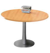 Konferenztisch ohne COTC12C/FAA, 74cm (H), 120x120cm (BxT), rund, buche / silber