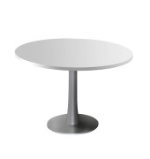 Konferenztisch ohne COTC12C/GRA, 74cm (H), 120x120cm (BxT), rund, lichtgrau / silber