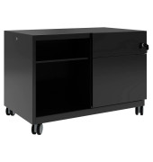 Rollcontainer CADM08RH-633 Note Caddy, schwarz, 2 Schubladen, Stahl, abschlie&szlig;bar