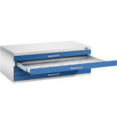7100 Planschrank blau/grau 5 Schubladen