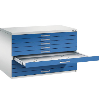7100 Planschrank blau/grau 10 Schubladen