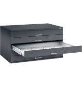 7200 Planschrank schwarz/schwarz 5 Schubladen