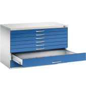 7100 Planschrank blau/grau 8 Schubladen