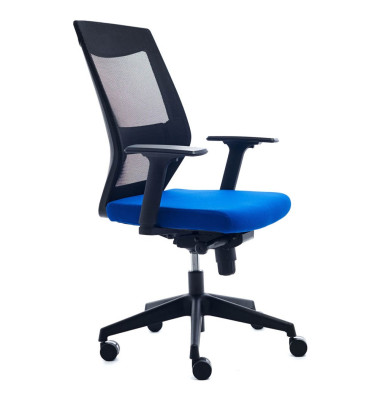 B&uuml;rostuhl ERGOLINE, blau / schwarz, mit verstellbaren Armlehnen, bis 125kg, ohne Kopfst&uuml;tze