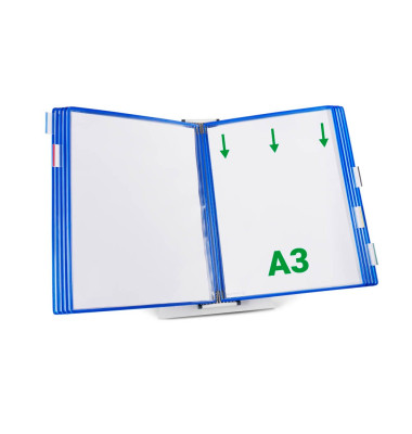 Sichttafelsystem DIN A3 blau mit 10 St. Sichttafeln
