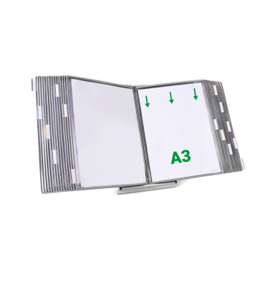Sichttafelsystem DIN A3 grau mit 30 St. Sichttafeln