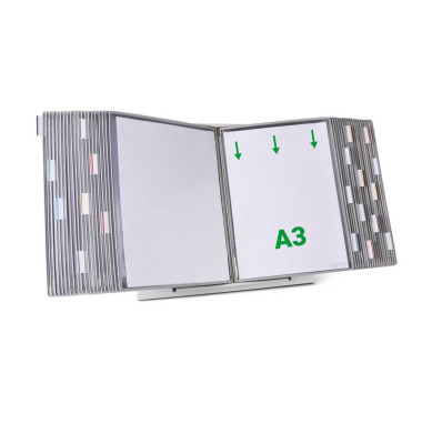 Sichttafelsystem DIN A3 grau mit 40 St. Sichttafeln