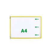 Sichttafeln mit 5 Aufsteckreitern DIN A4 quer gelb Öffnung seitlich